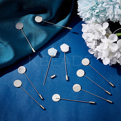 80Pcs 201 Stainless Steel Brooch Findings STAS-UN0058-67-1