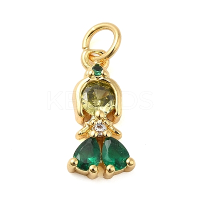 Rack Plating Brass with Cubic Zirconia Pendants KK-Q784-10G-02-1