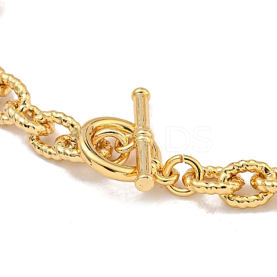 Twist Brass Cable Chain Bracelets for Women BJEW-G703-05G-1