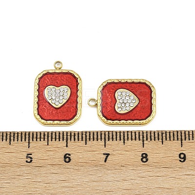 304 Stainless Steel Rhinestone Pendants STAS-P415-27G-1
