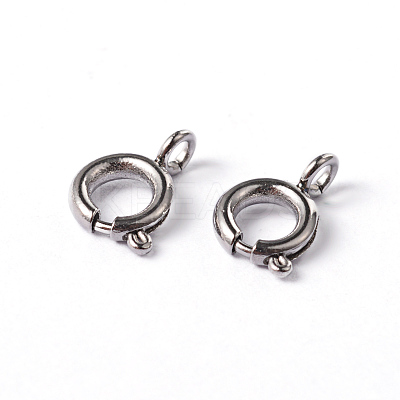 Tarnish Resistant 304 Stainless Steel Smooth Surface Spring Ring Clasps STAS-D149-01-1