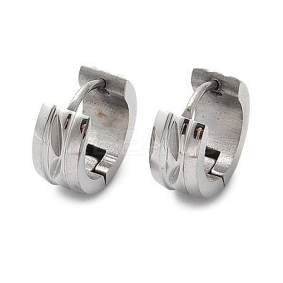 304 Stainless Steel Polishing Effect Hoop Earrings EJEW-M001-37P-1