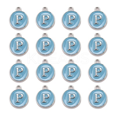 Platinum Plated Alloy Enamel Charms X-ENAM-S118-04P-P-1