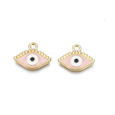 Light Gold Plated Alloy Enamel Pendants LS-ENAM-T009-87D-01-1