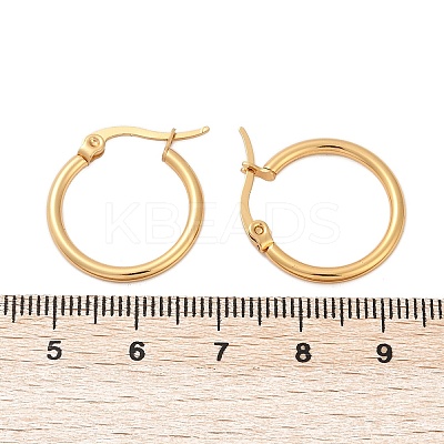 PVD Vacuum Plating 201 Stainless Steel Hoop Earrings with 304 Stainless Steel Pins for Women LS-EJEW-D279-12G-05-1