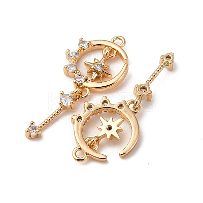 Brass Micro Pave Clear Cubic Zirconia Pendants KK-Z112-31G-1