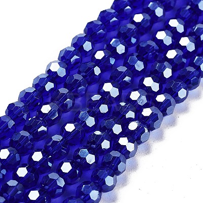 Electroplate Transparent Glass Beads Strands EGLA-A035-T6mm-A06-1