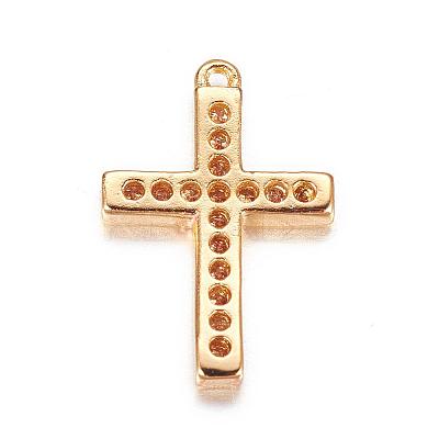 Brass Micro Pave Cubic Zirconia Charms ZIRC-P060-04G-1