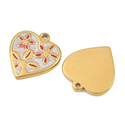 304 Stainless Steel with Enamel Pendants STAS-Z166-18G-04-1