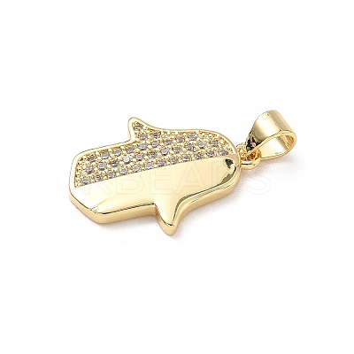 Brass Micro Pave Cubic Zirconia Pendants KK-D426-15G-1