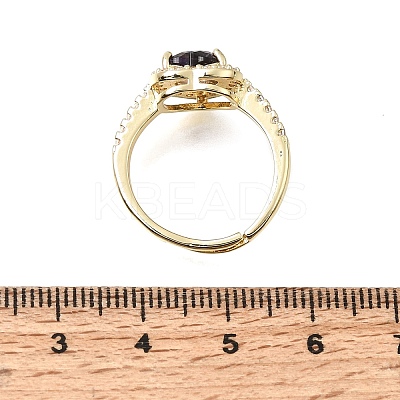 Brass Micro Pave Clear Cubic Zirconia Cuff Open Rings CU-CBA5C10-13G-1