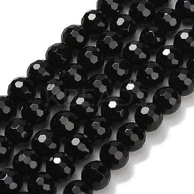 Natural Black Onyx Beads Strands X-G-C280-B01-6mm-1