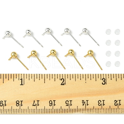 40Pcs 2 Colors 304 Stainless Steel Stud Earring Findings STAS-FS0001-57-1
