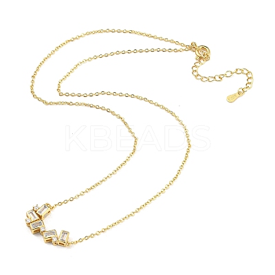 Magnetic Folding Twist Ring Cubic Zirconia Pendant Necklace LS-NJEW-F316-03G-1