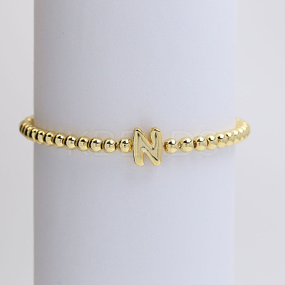 Brass Beaded Stretch Bracelets for Women FS-WG560D0-14-1
