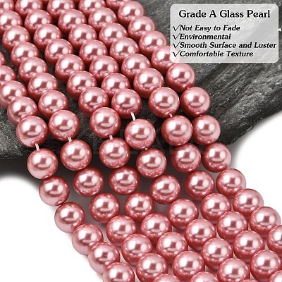 Eco-Friendly Dyed Glass Pearl Round Beads Strands HY-A002-10mm-RB109-1