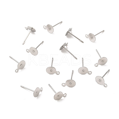 Tarnish Resistant 304 Stainless Steel Stud Earring Findings STAS-E025-1-1