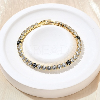 Brass Enamel Link & Charm Bracelets BJEW-Z094-02G-02A-1