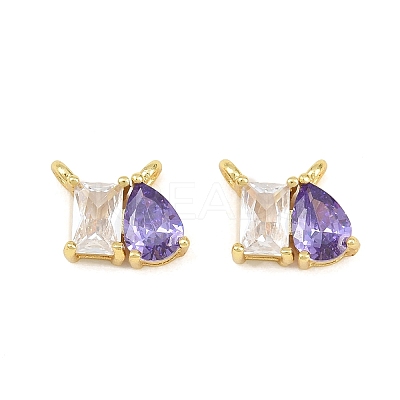 Brass Pave Cubic Zirconia Charms CU-CBA6A75-03G-1