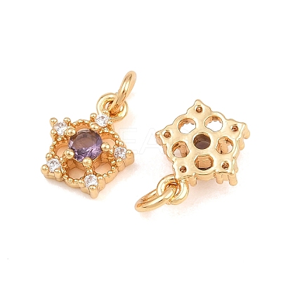 Brass Micro Pave Cubic Zirconia Charms CU-CBAA6E8-05G-06-1