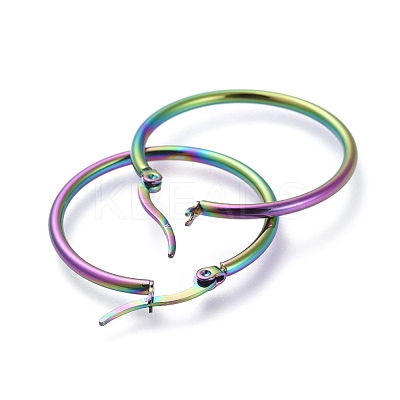 304 Stainless Steel Big Hoop Earrings EJEW-G260-02A-M-1