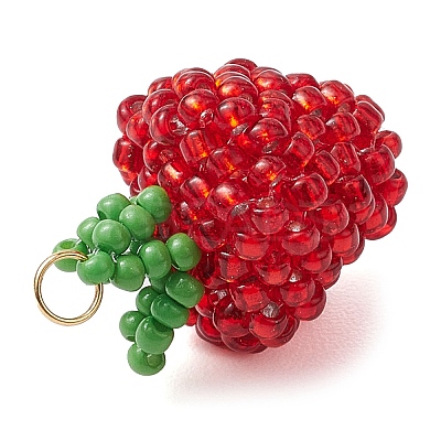 Seed Beads Beaded Charms PALLOY-MZ00330-1