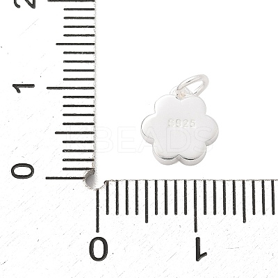 925 Sterling Silver Enamel Flower Charms STER-D300-04S-03-1