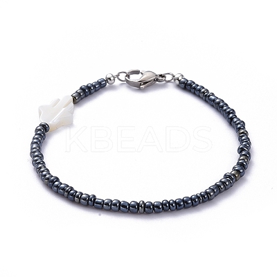 Glass Seed Bead Beaded Bracelets BJEW-JB05255-05-1