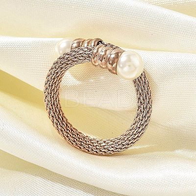 304 Stainless Steel Open Cuff Rings for Women RJEW-F173-02RG-1