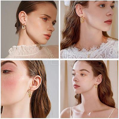 Stainless Steel Triple Line Claw Stud Earrings for Women JE1104A-1