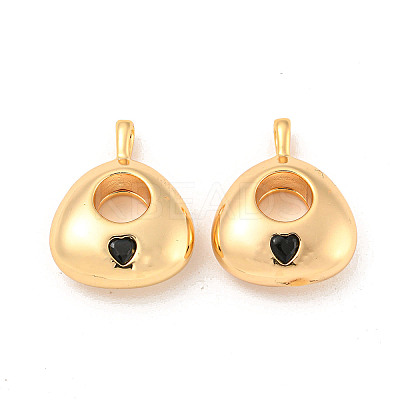 Brass Micro Pave Cubic Zirconia Pendants KK-P255-05G-1