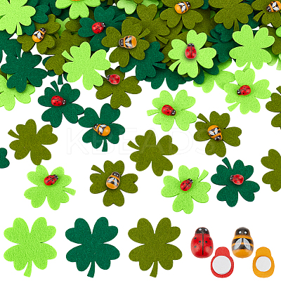 240Pcs 5 Stylle Wool Felt Clovers FIND-OC0013-46-1