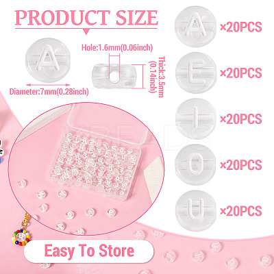 100Pcs 5 Styles Transparent Acrylic Beads OACR-TA0003-48C-1