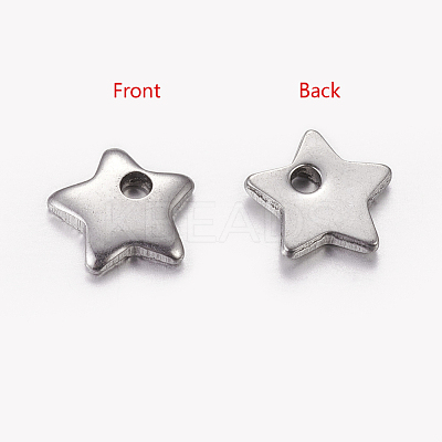 Tarnish Resistant 304 Stainless Steel Five-pointed Star Charms X-STAS-K002-19A-1