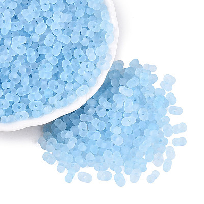 FGB Frosted Transparent Glass Seed Beads SEED-N013-06A-11-1
