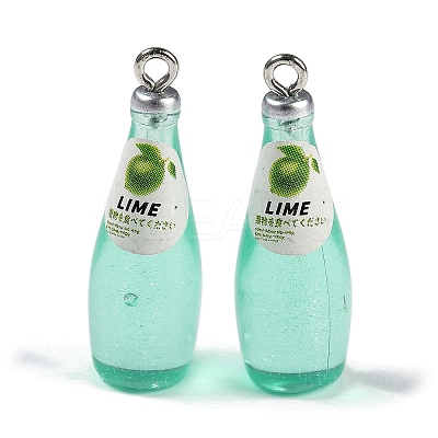 Transparent Resin Pendants RESI-D074-03B-1
