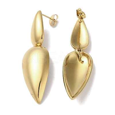 304 Stainless Steel Dangle Stud Earrings for Women EJEW-Z303-09G-1