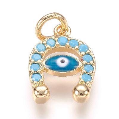 Brass Micro Pave Cubic Zirconia Charms ZIRC-E124-69-1