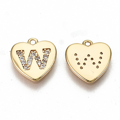 Brass Micro Pave Clear Cubic Zirconia Charms KK-N231-234W-NF-1