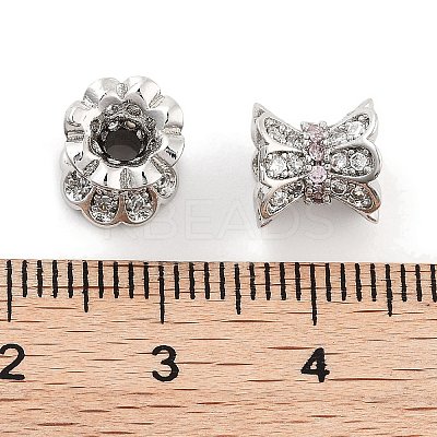 Brass Micro Pave Clear Cubic Zirconia Beads KK-P271-39B-03-1
