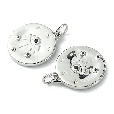 Rack Plating Brass Micro Pave Cubic Zirconia Pendants KK-K332-04P-1