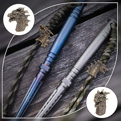 Outdoor EDC Tool Brass Parachute Rope European Beads KK-WH0081-45AB-1