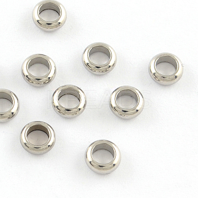Tarnish Resistant 201 Stainless Steel Ring Spacer Beads STAS-R064-42-1