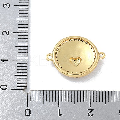 Rack Plating Brass Micro Pave Clear Cubic Zirconia Sacred Heart of Jesus Connector Charms X-KK-A234-065G-1