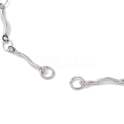 304 Stainless Steel Wave Bar Link Chain Slider Bracelet Makings AJEW-JB01256-02-1