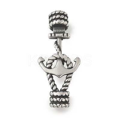304 Stainless Steel Anchor Connector Charms STAS-Z147-06AS-1