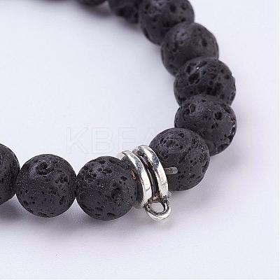 Lava Rock Stretch Bracelet BJEW-JB03139-1