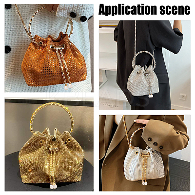 2Pcs Alloy Bucket Bag Drawstring Chains DIY-WR0003-08G-1
