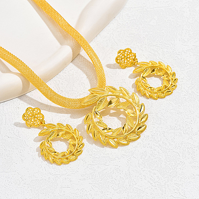 Aluminum Alloy Leafy Branch Jewelry Set VN1366-1