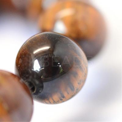 Grade AB Natural Tiger Eye Round Bead Strands G-E334-4mm-17-1